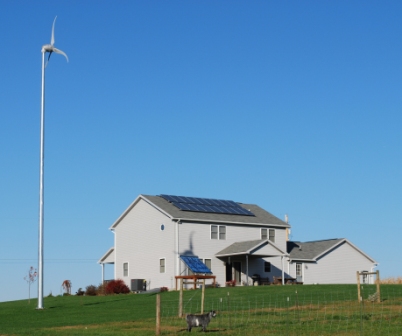 Barry Township SEIDO SUNDA solar thermal system, 3.1 kW solar PV, Skystream 3.7